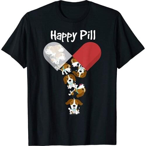 Beagle Dog Happy Pill Shirt Beagle Mom Dad Gift
