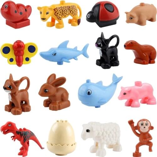 Locking Big Size Animals Series Toys For Children Educational DIY New Year Presents Bricks For Kids Compatible Buildings Blocks