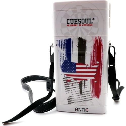 CUESOUL ANTIE Hard Dart Case for Steel Tip Darts/Soft Tip Darts-American Flag Design