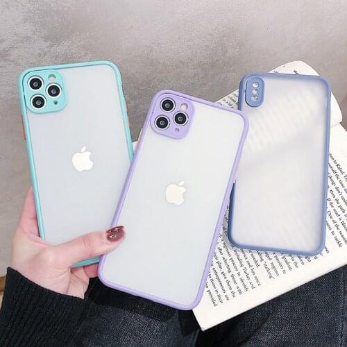 Camera Protection Bumper Phone Cases For iPhone 11 Pro XR XS Max X 8 7 6 6S Plus SE 2020 Matte Translucent Shockproof Back Cover