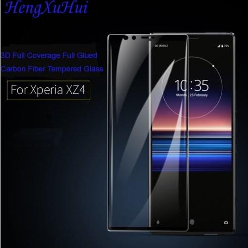 For XZ4 / XZ4compact phone Screen Full Coverage Full Glued Carbon Fiber Glass Fillm