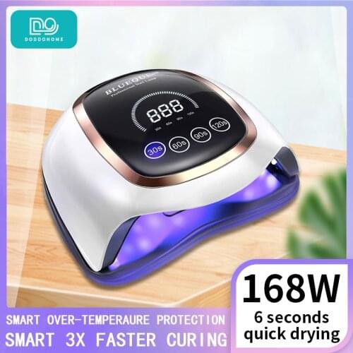 Doddohome 168W Uv led lamp nails dryer For Professional Nail Art Tool Digital display with Timer Manicure Tools