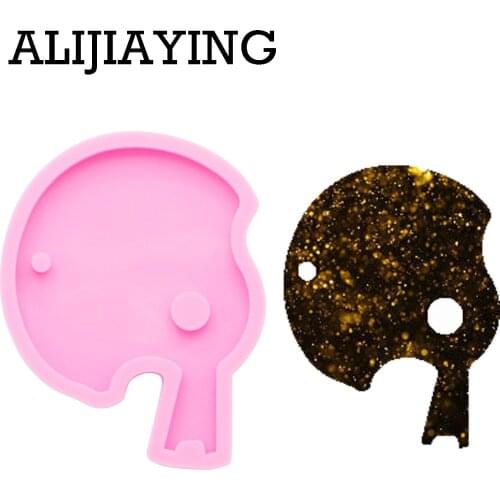 DY0091 DIY Shiny hat Football helmet molds keychain silicone epoxy resin molds not sticky