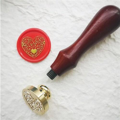 Love heart wedding wax Seal Stamp Heart Sealling Wax Sellos Stamp Wood Handle for DIY Party Wedding Envelope Wax Stamps Tools