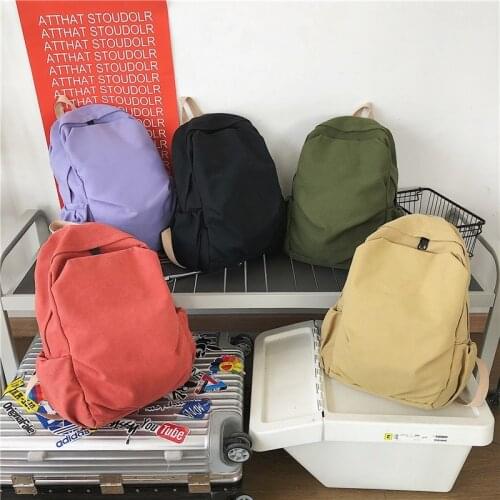 Fashion Canvas Ladies Backpack Simple Student School Bag Large Capacity Casual Backpacks 2021