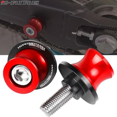 Motorcycle CNC Swingarm Slider Spools 6MM Stand Screws Slider Cover Protector For DUCATI HYPERMOTARD 1100 S EVOSP 2007-2012 2008