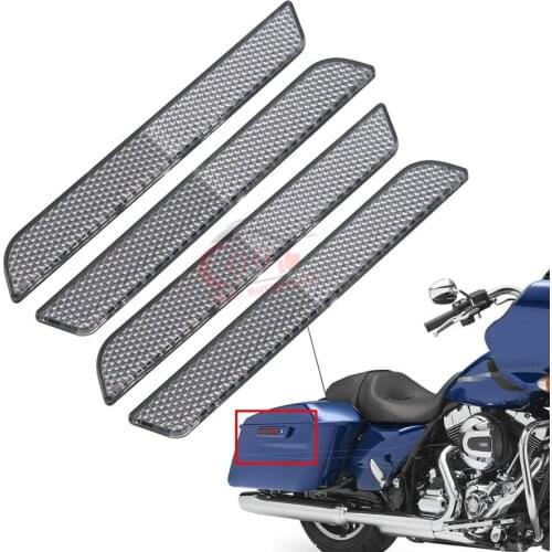 Motorcycle Red Saddlebags Latch Cover Reflector Fit For Harley Touring FLT FLHT FLHTCH FLHRC