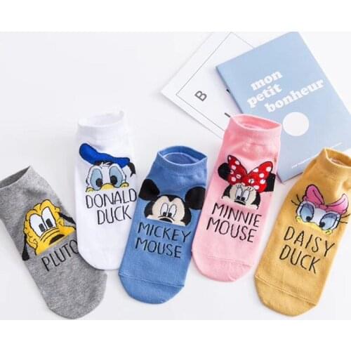 Disney Socks Girls Mickey Mouse Kawaii Cute Socks for Christmas Gifts Donald Duck 1pair Socks Cartoon Spring Short Sock