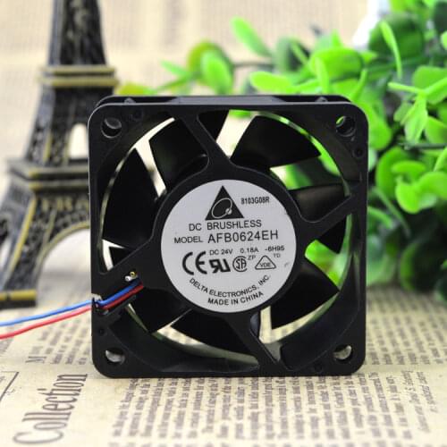 New original AFB0624EH 6025 24V 0.18A 6CM 2 lines double ball drive fan