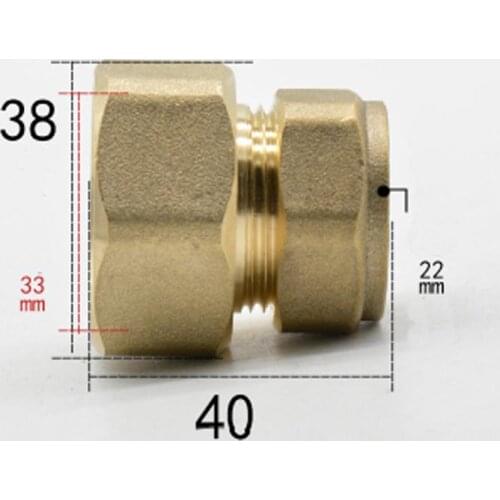 Fit Tube OD 22mm x 1" BSP Female Brass Compression Fitting Union Connector Water Gas Fuel