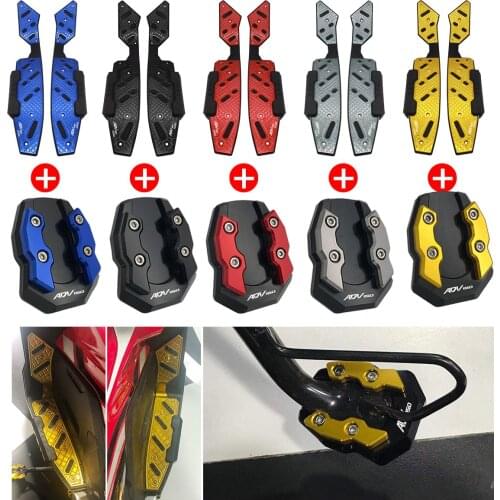 SEMSPEED ADV150 logo Motorcycle Footrest Footboard Step Pegs Side Kickstand Stand Plate For Honda ADV 150 adv150 2019 2020 2021