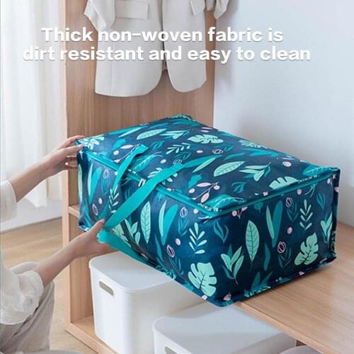 Durable Folding Clothes storage bag blue dustproof Portable Closet organizador de ropa couette Luggage storages bags