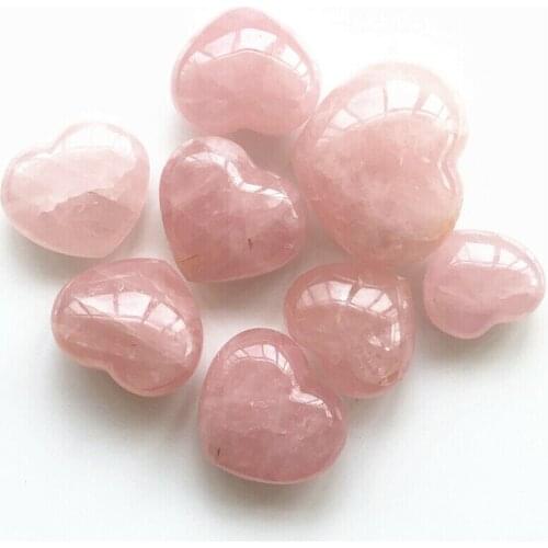 Dropshipping 1pc Heart Shaped Natural Rose Crystal Heart Stone Pink Quartz Specimens Healing Rose Quartz Crystal Love