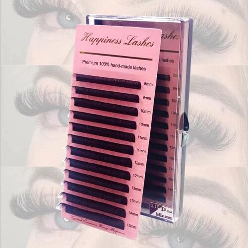 Mink Natural Faux Premium Individual Classic Silk Eyelash-Extension Professional Eye Lashes Makeup For Salon 100% Hand-Made