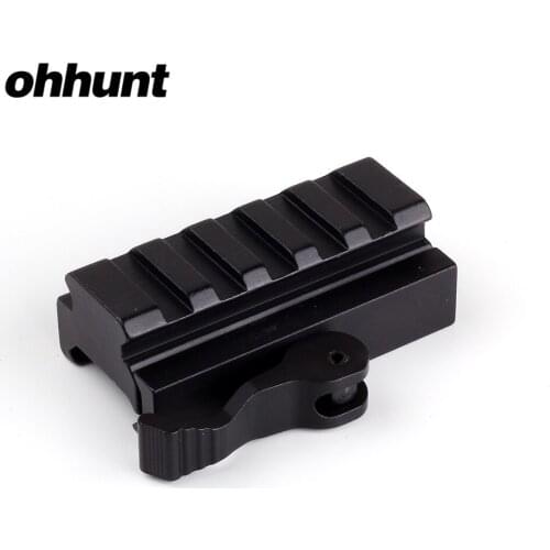 Ohhunt Hunting Scope Accessories Medium Profile 5 Slot Quick Disconnect Lever 20mm Picatinny Weaver Rail Mount Adaptor and Riser