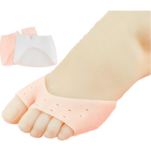 Silicone forefoot pad split toe unisex Toe separator open toe breathable hollow soft shoe insole inserts