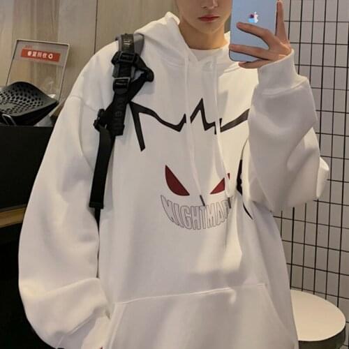 PR 2021 Animation Printing Sweatshirts Male Oversized Hoodies Streetwear Thicken Hooded Sweatshirts Casual Loose Hoodies