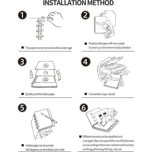 T3EE 20pcs Glitter Sequin Heart Binder Ring Mushroom Hole Loose Leaf Notebook Binding