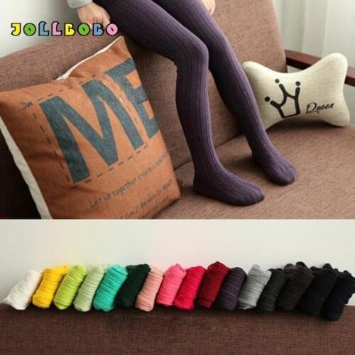 11 Colors Toddler Girl Cotton Tights Spring Autumn Candy Color Vertical Striped Tights for Girls 2-9T Children Pantyhose Warm