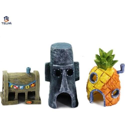 Fish Tank Decoration Pineapple House Artificial Aquarium Plants Cartoon Aquarium Aquarium Accessories Cute Fish Tank Background