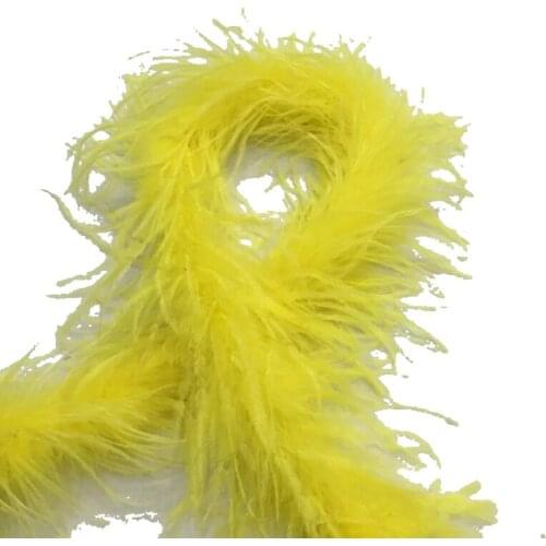 22 colors available! Wholesale 2meter/lot Good Quality Dyed Yellow Ostrich Feather Boas and Scarfs