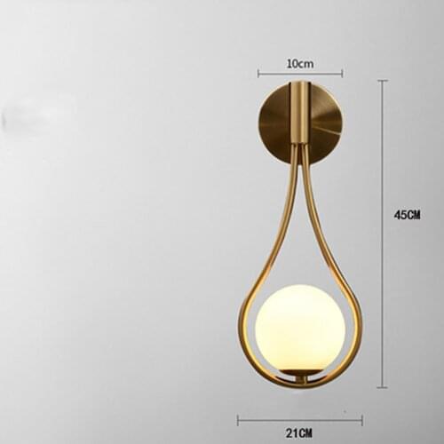Golden Vintage Industrial Wall Sconce Lighting Fixture with Mini White/ Clear Glass Globe, G9 Warm / White Light for Bedroom