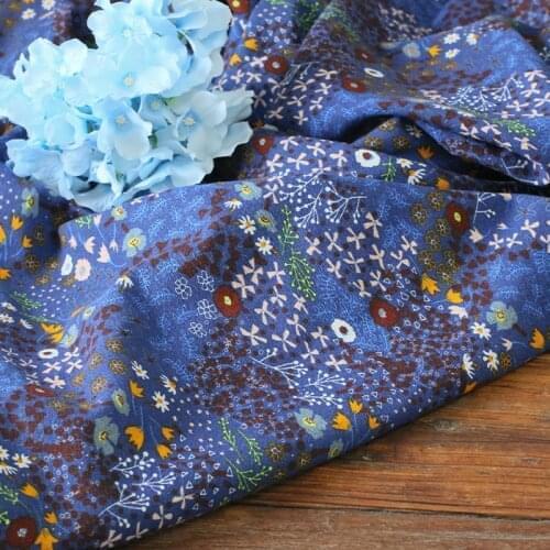 High quality new cotton fabric Flower digital printing tissu Loose top robe dress cheongsam tissus