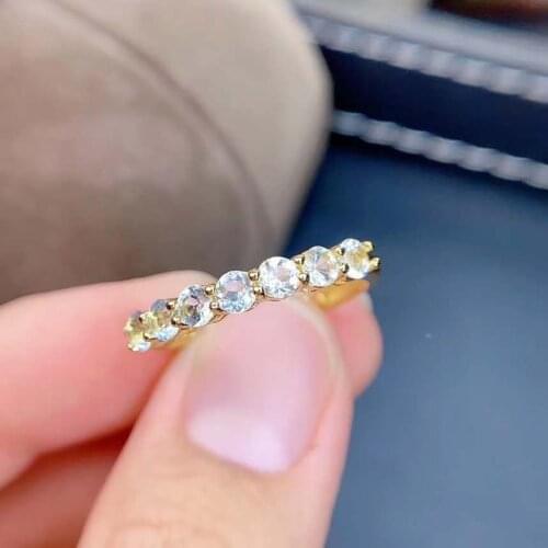 High-Quality Aquamarine S925 Ring Elegant Fine Fashion Charming Wedding Jewelry For Women Free Shipping