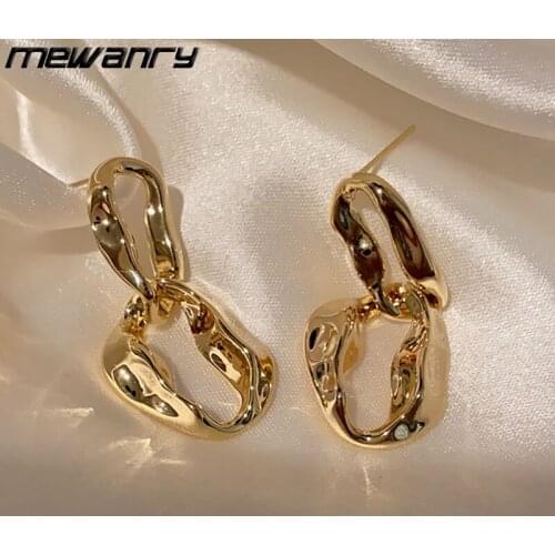 Mewanry 925 Sterling Silver Irregular Earrings for Women Summer New Fashion Temperament Party Jewelry Birthday Gifts