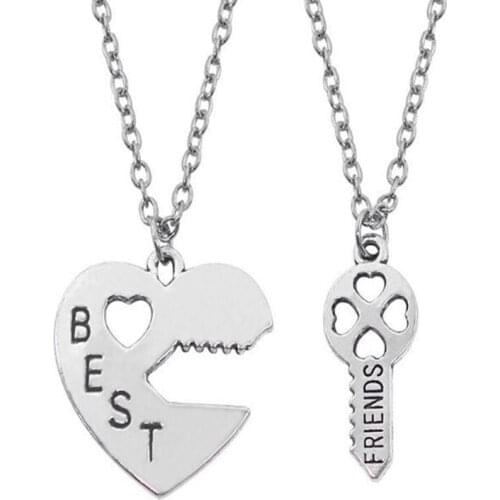 Half Broken Heart Partners In Crime Necklace Couple Key Yin Yang Necklace For Women Jewelry Best Friends BFF Friendship Gift