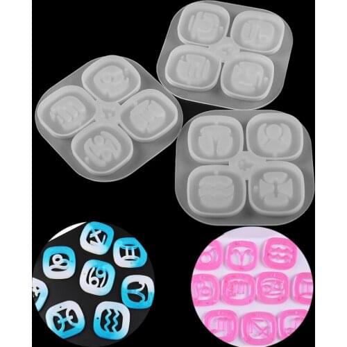 1pcs 12 constellation Pendants DIY Resin Decorative Craft Jewelry Making Mold Silicone Mould Resin Silicone Molds For DIYJewelry