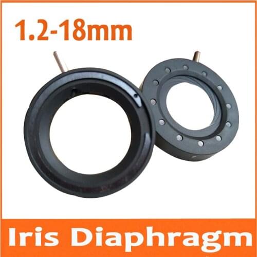 20pcs 1.2-18MM Amplifying Diameter Digital Camera Microscope Adapter Zoom Optical Iris Diaphragm Aperture Condenser 12 Blades