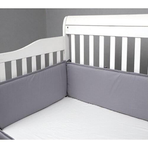 2Pcs Baby Bumper Cotton Solid Color Newborn Pillow Cushion Infant Crib Washable Protector Cot Around Bumpers Baby Room Decor