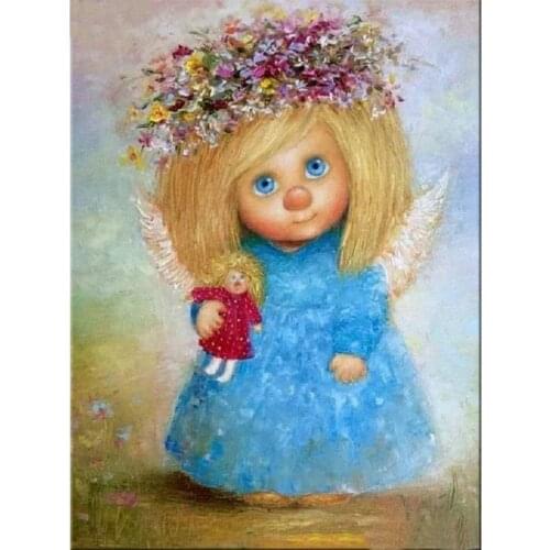 5D diy Diamond painting cross stitch kit rhinestone Home decor square full Mosaic Diamond embroidery Angel girl pattern pictures
