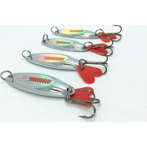 7-20g/4.1-6cm Beveling Chamfer Paillette Fishing Lure Bait Triple Hooks hard Metal wire bait for long shot Iron plate panel