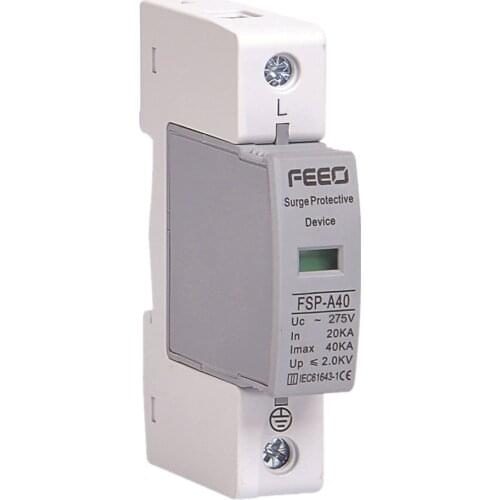 AC SPD 1P 20-40KA 275V Surge Voltage Protection Lightning Protection Over Voltage Protection Device