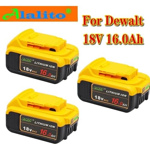3PCS 18V 16.0Ah MAX XR Battery power tool Replacement for DeWalt DCB184 DCB181 DCB182 DCB200 20V 16A 18Volt 18 v Battery
