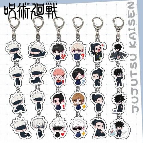 Anime Jujutsu Kaisen Acrylic String Keychain Double-Side Printing Pendant Animation Peripheral Transparent Bag Pendant