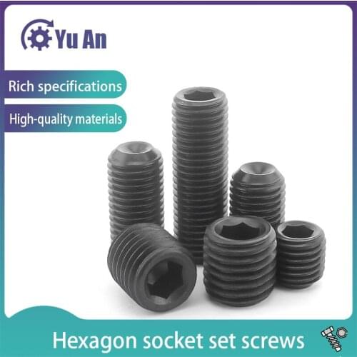DIN916 Socket Head Socket Set Screw with Recessed End Base/Machine/Top Thread Headless Screw M16-M24 2Pcs