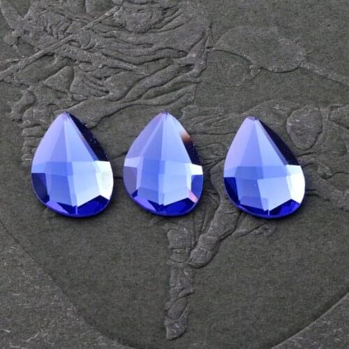 HOT!!!2018 New Royal blue Drop shaped flat back glass crystal rhinestones DIY wedding dress and headpiece jewelry accessories