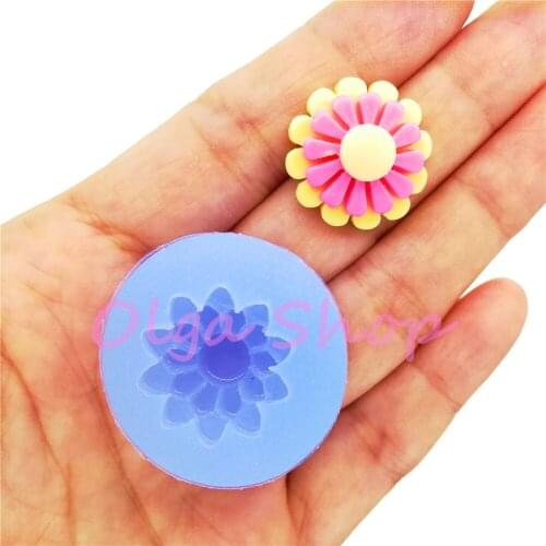 HYL428 20.5mm Kawaii Flower Silicone Mold Fondant Cake Decoration Resin Clay Art Candy Craft FOOD SAFE OVEN SAFE
