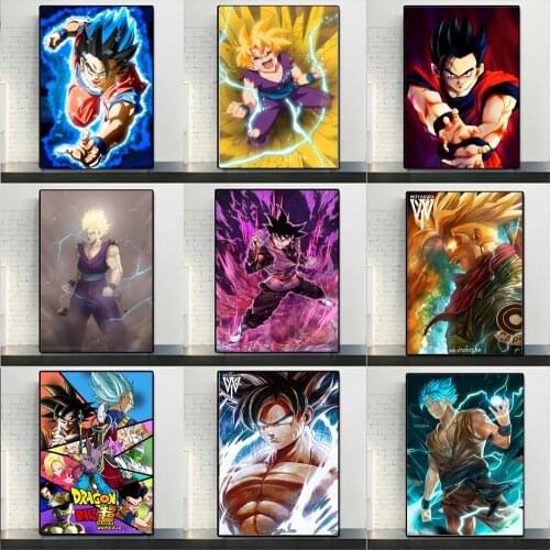 Small Size Dragon Ball Canvas Painting HD Printing Table Decoration Picture Frame Monkey King Poster Wall Sticker Kid Gift