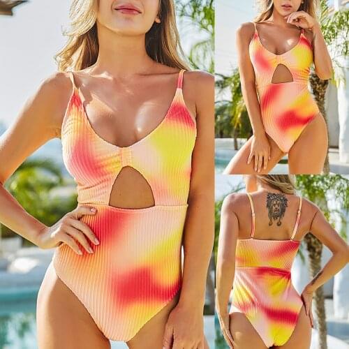 SAGACE Swimsuit hot spring womens swimsuit womens tie dye one piece bikini sexy swimsuit summer swimsuit 2021