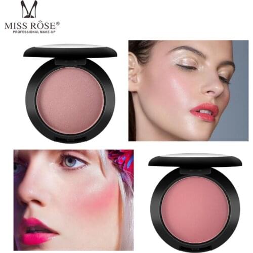 MISS ROSE Makeup 12 Colors Blush Repairing Ruddy Round Matte Blush Naturally Brighten the Complexion Rouge