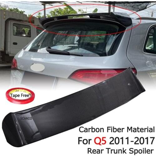 Real Carbon Fiber Dedicated Tail Modified For AUDI Q5 Rear Trunk Spoiler FRP Material Gloosy Black Car Wing Lip 2011-2017