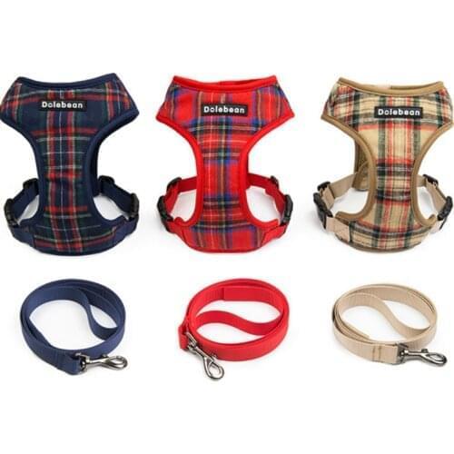 Pet Supplies Leash Set Dog Harness Dog Vest Pet Leash Polyester Brace Chest Strap Buckle Design Can Adjust The Bust Size