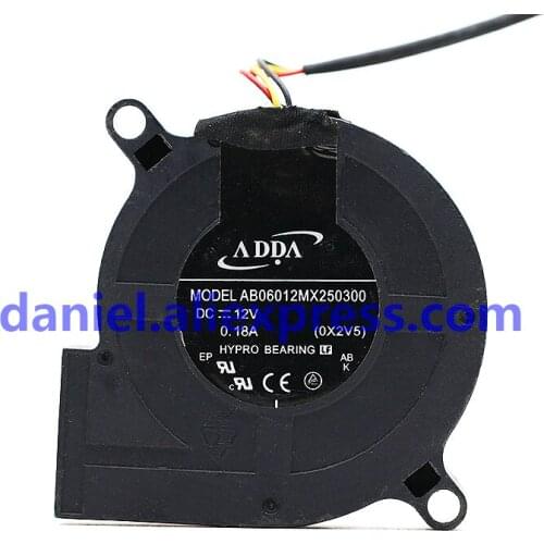 Original ADDA AB06012MX250300 12V 0.18A projector / instrument cooling fan