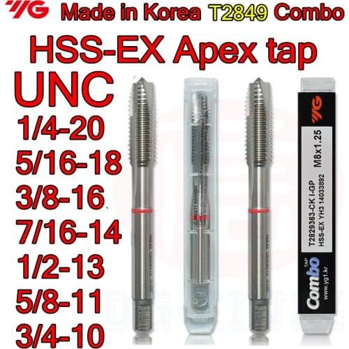 1/4-20UNC 5/16-18UNC 3/8-16UNC 7/16-14UNC 1/2-13UNC 5/8-11UNC 3/4-10UNC YG-1 T2849 HSS-EX Apex Tap use Tong hole