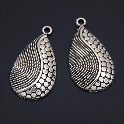 5PCS Retro Zinc Alloy Water Drop Shape Bead Charms Pendants For DIY Jewelry Accessories A2327