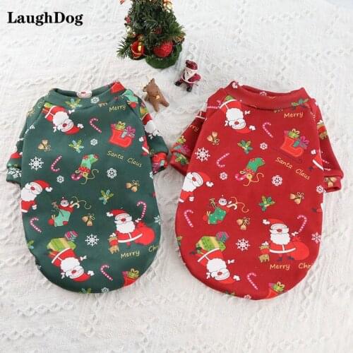 Christmas Pet Costumes Winter Dog Clothes Warm Coat Jackets Yorkshire Terrier Chihuahua Pug Xmas Outfit Red Green Pet Clothing